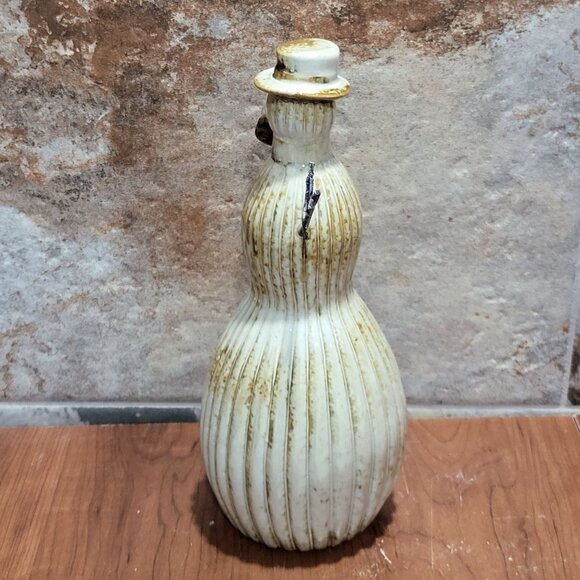 Ceramic Snowman Natural Tan Brown Glaze 10 Inch Tall - Picture 8 of 11